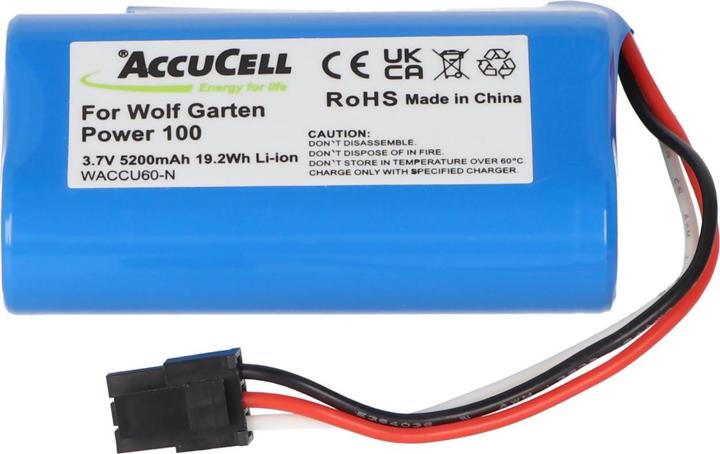 Produktbild AccuCell Akku Wolf Garten Accu 60, Wolf-Garten 7086-918, 1UR18650S-2 (1 Stk.)