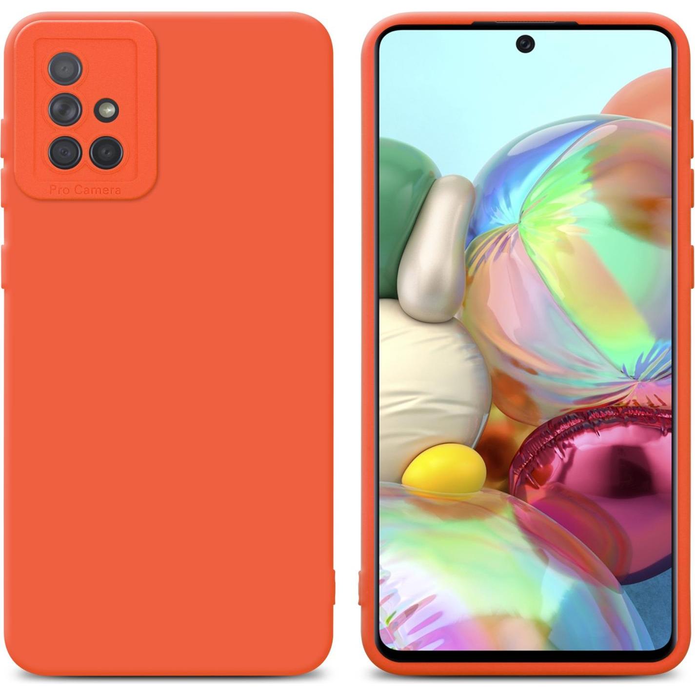 Cadorabo Hülle für Samsung Galaxy A71 4G im TPU Fluid LM162 Style (Samsung Galaxy A71), Smartphone Hülle, Orange