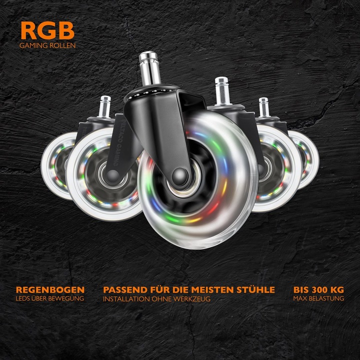 Actual product image Deltaco Gaming Rainbow Casters
