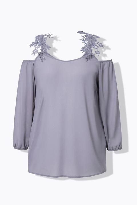 Immagine prodotto Miamoda Bluse, Classic Fit, Schulter CutOut mit Spitze (42)