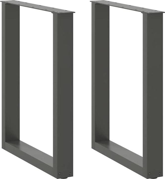 vidaXL Gambe per tavolino a U 2 pz. Gamba del tavolo in acciaio antracite 70x(72-73) cm