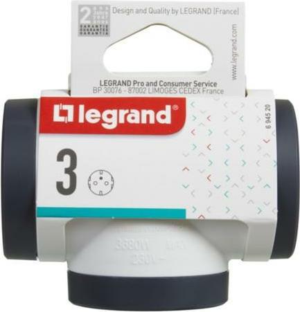 Produktbild Legrand Mop Sch 3x2p+E Lateral White/Black