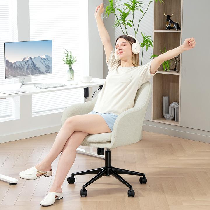 Immagine prodotto Homcom Bürostuhl Polyester, Stahl Beige