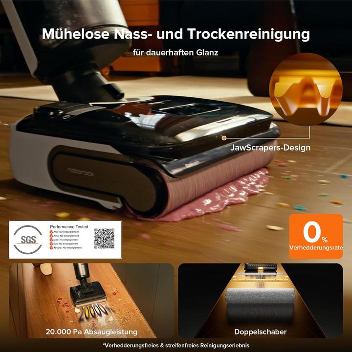 Actual product image Roborock F25 Combo Nass Trockensauger&Akku Staubsauger,5-in-1,Selbstreinigung und -trocknung,20kPa