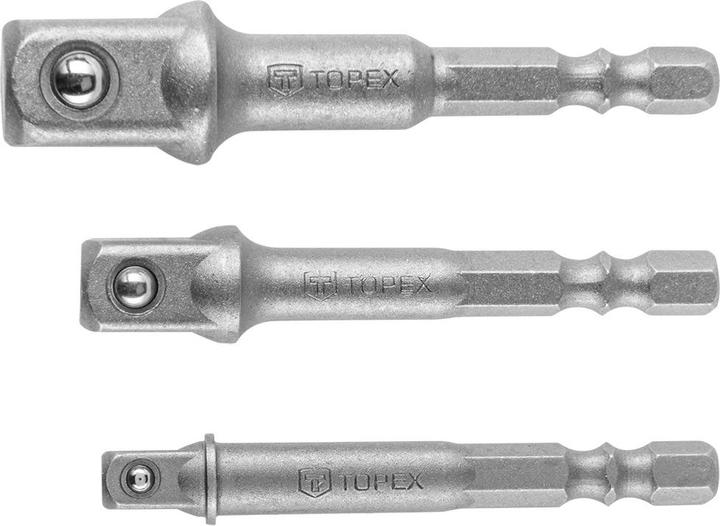 Productafbeelding Topex 38D151 Adapterset, 3 stuks, 1/4 inch, 1/2 inch en 3/8 inch