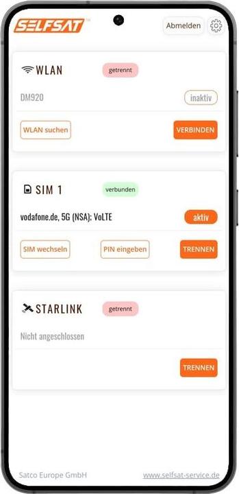 Produktbild Selfsat 5G WLAN-Router mit Panoramaantenne für stabiles Internet in Camper und Caravan