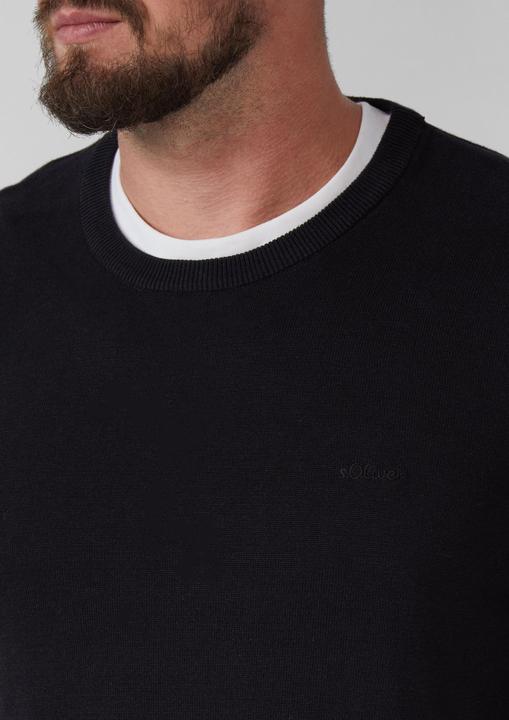 Produktbild s.Oliver Strickpullover Baumwollpullover mit Logo-Stickerei (XXL)