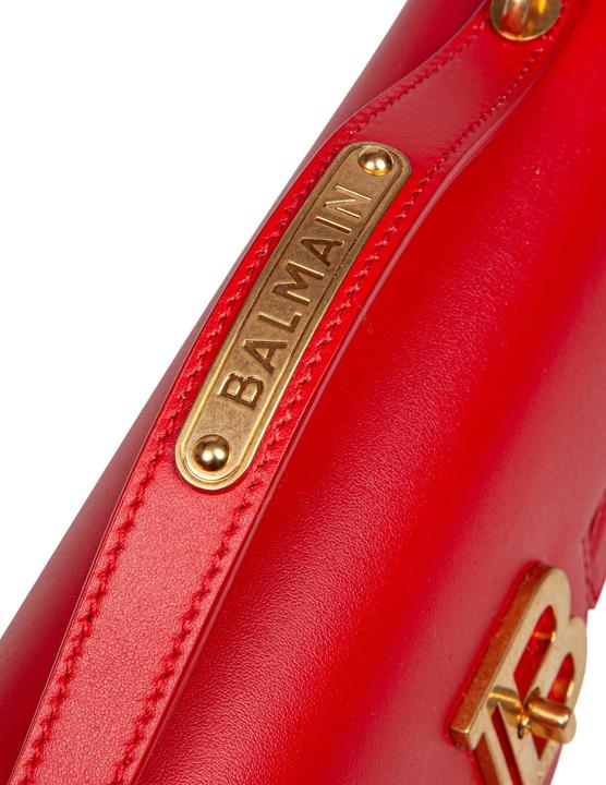 Actual product image Balmain b-buzz red leather handbag