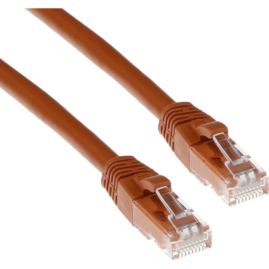 ACT Brown 0.5 meter U/UTP CAT6 patch cable snagless with RJ45 connectors. Cat6 u/utp snagless bn 0.50m (U/UTP, CAT6, 0.5...