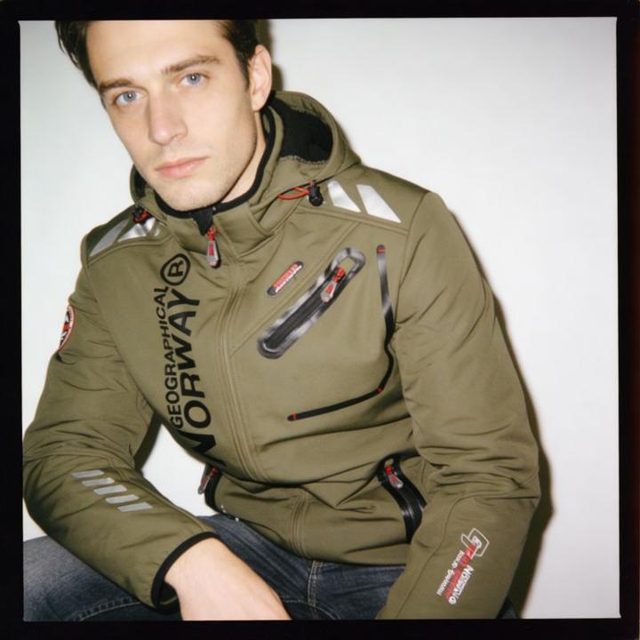 Actual product image Geographical Norway Royaute DB 068 M WY1997H/GN-Kaki / Black Softshell Jacket