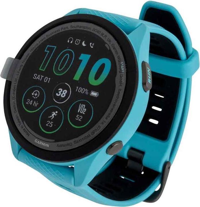 Actual product image Garmin 010-02810-12 Forerunner 265 Music, Aqua (46 mm)