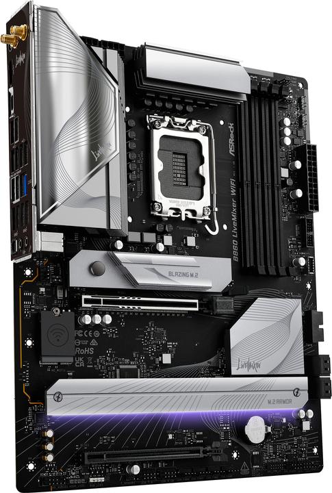 Productafbeelding AsRock B860 LiveMixer WiFi DDR5 Intel S kleinhandel (LGA 1851, Intel B860, ATX)