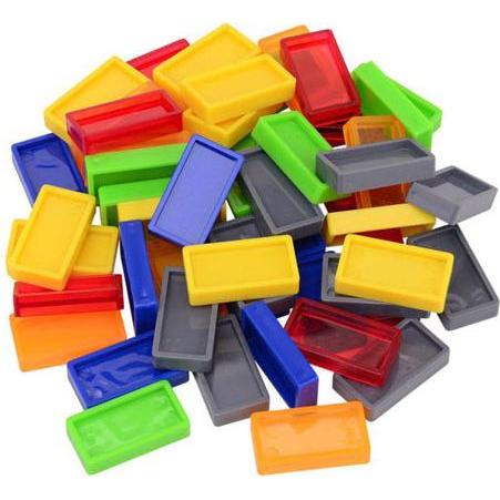 Johntoy Farbige Dominosteine, 50 Stück. (Englisch)