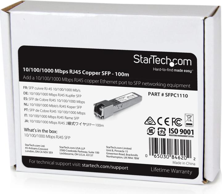 Actual product image StarTech GB Rj45 Copper Sfp Transceiver