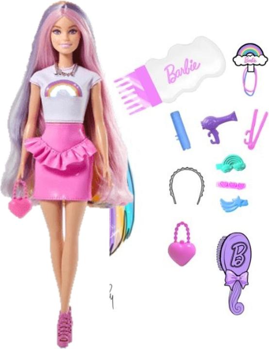 Image du produit 0 Haarspiel Puppe Regenbogen Glitzer