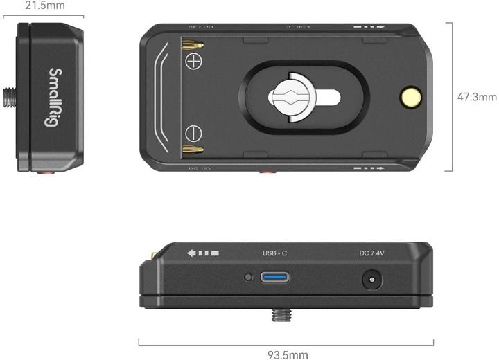 Actual product image SmallRig Battery adapter mounting plate kit (Camera battery power adapter)