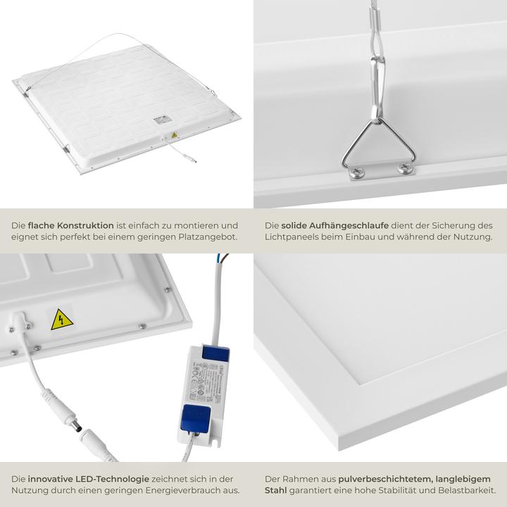 Produktbild tectake LED-Paneel Lucerna, ultraflach, warmweiss, stromsparend
