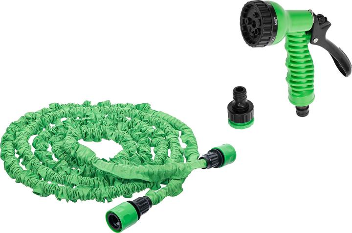 Produktbild BGS Wasserschlauch Textil flexibel mit Garten-Handbrause mit 7 Funktionen 3 - 10 m (10 m, 9.50 mm)