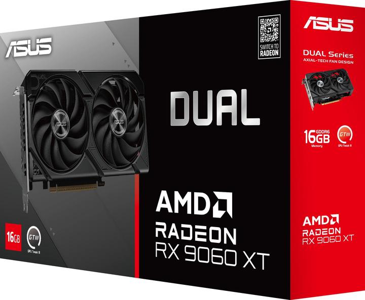 Actual product image ASUS DUAL-RX9060XT-16G 8GB GDDR6 HDMI DP (16 GB)