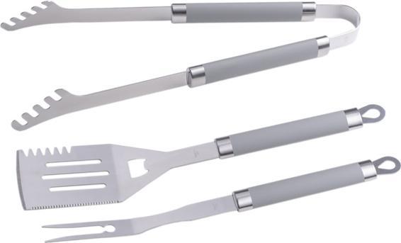 Produktbild Master 3tlg Grillbesteck Set Edelstahl Grillset Grillwender Grillzange Fleischgabel BBQ Grillzubehör