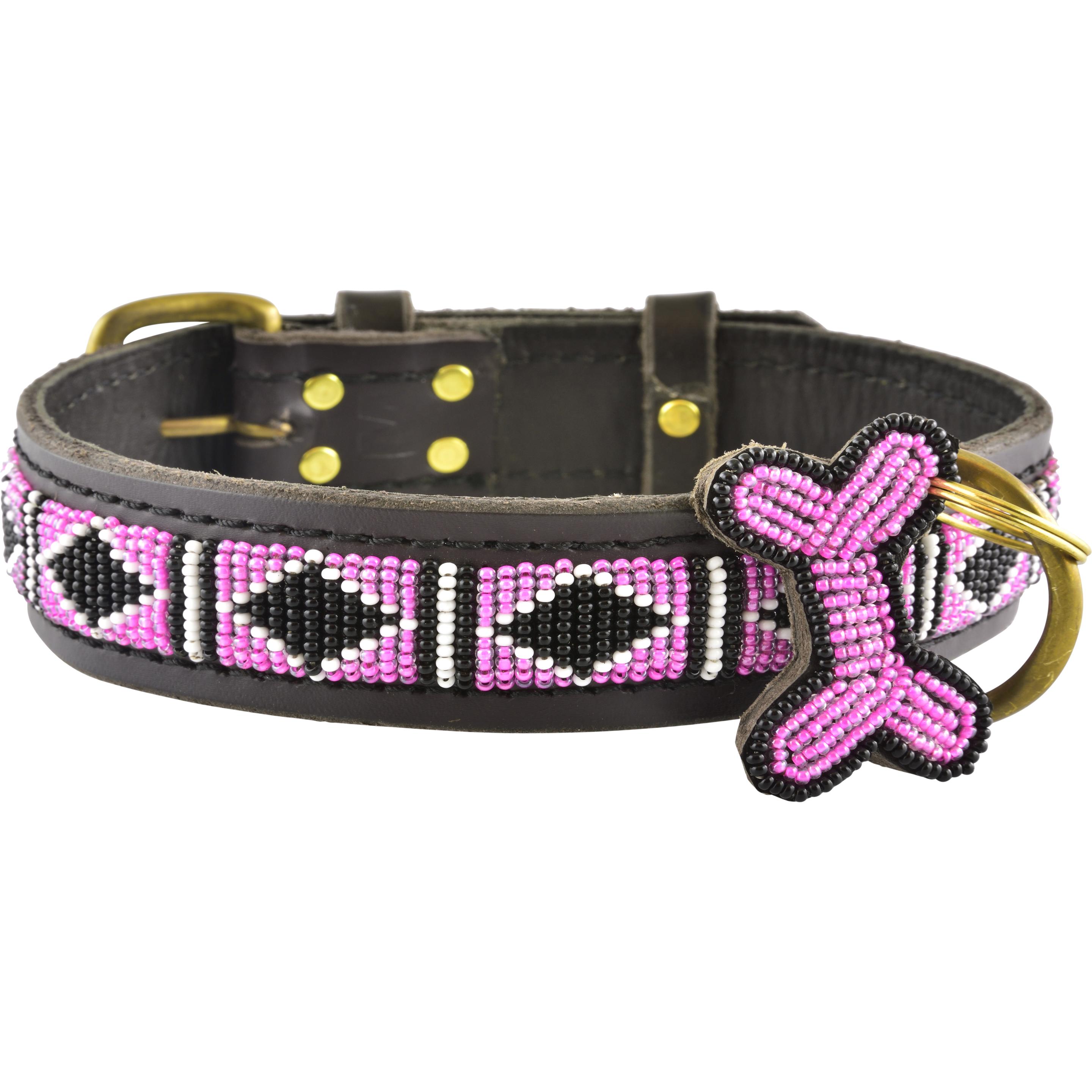 Kampuni Collare per cani Rafiki rosa medio, 53x3,2 cm (Cane), Collare + Guinzaglio