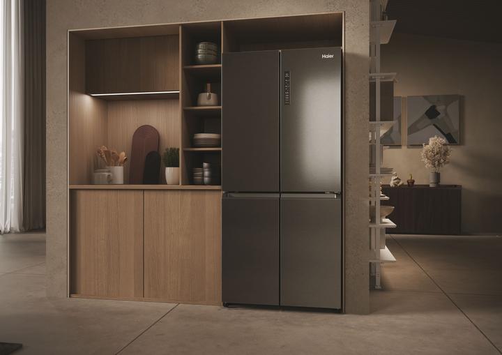 Produktbild Haier HCR3818ENMD Side-by-Side Kühlkombination Freistehend 467 l E Grau (467 l)