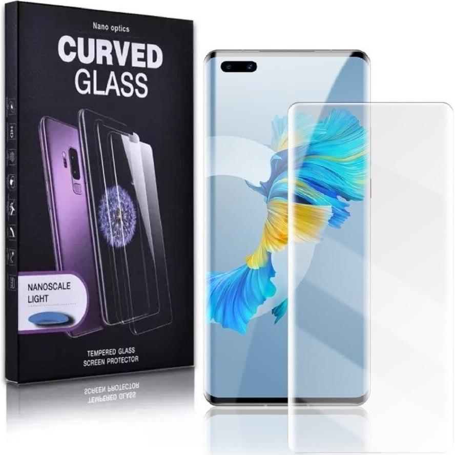 Protectorking 1x UV Liquid Echtes Tempered 9H Panzerhartglas 3D KLAR (1 Stück, Huawei Mate 40), Smartphone Schutzfolie