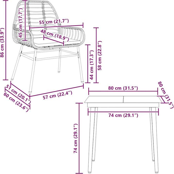 Produktbild vidaXL Garten Essgruppe