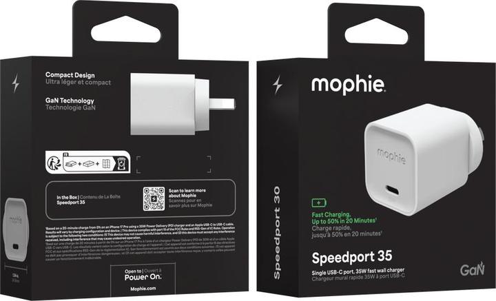 Actual product image Zagg mophie Netzteil GaN 35W 2026 weiss (35 W, 1 portion)