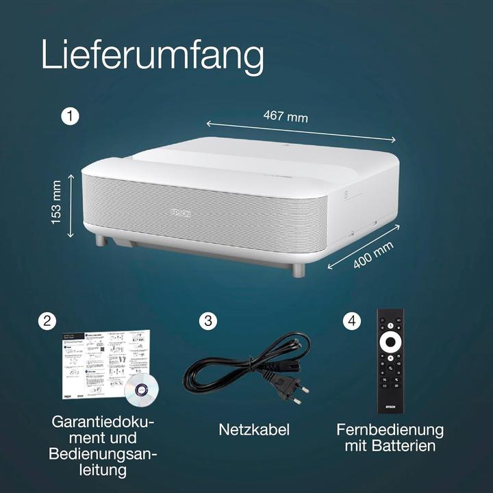 Image du produit Epson EH-LS650W (4K, 3600 lm, 0.25 - 0.62 : 1)