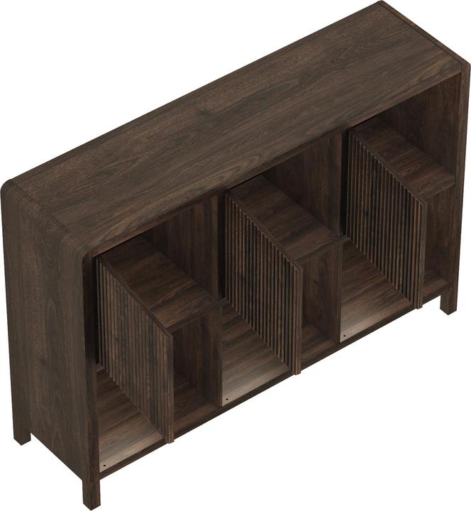 Produktbild En.Casa Sideboard Lukkodso 77x110x30 cm Walnussoptik (110 x 30 x 76.50 cm)