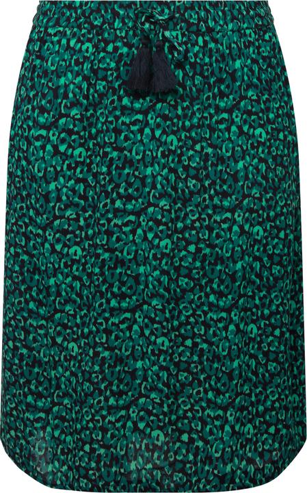 Image du produit Ulla Popken Jupe midi à motif léopard, coupe trapèze et taille élastique. Tissu crêpe (50, 52)