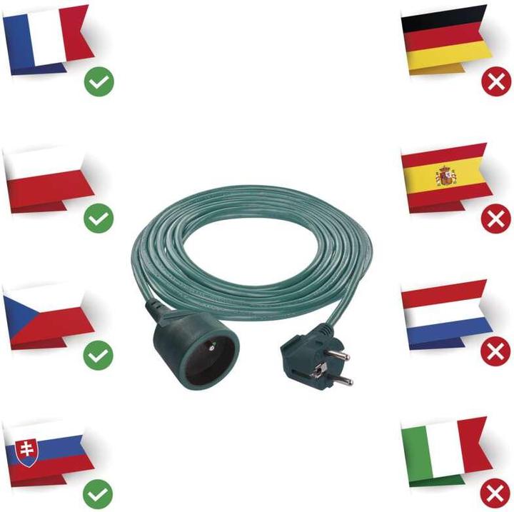 Produktbild Emos Przedłużacz 1-Krotny Zielony Emos-Emos (5 m, CEE 7/5)