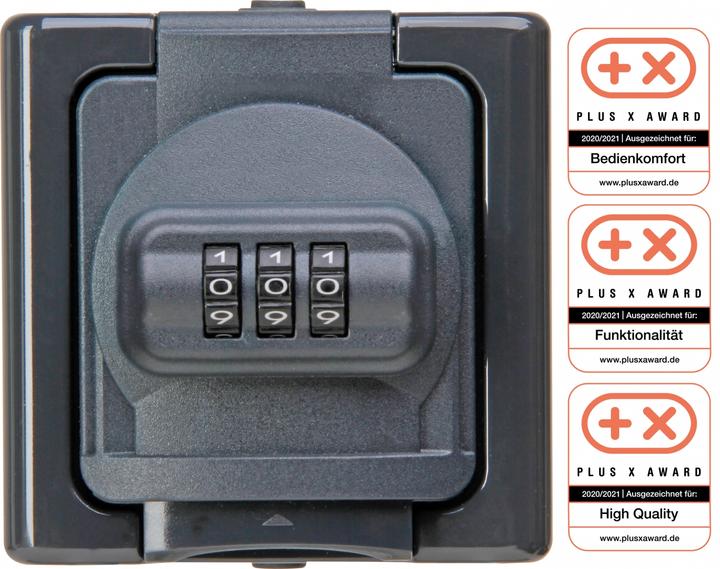 Produktbild Kopp BLUE ELECTRIC - Schutzkontakt-Steckdose mit Zahlenschloss, Farbe: anthrazit