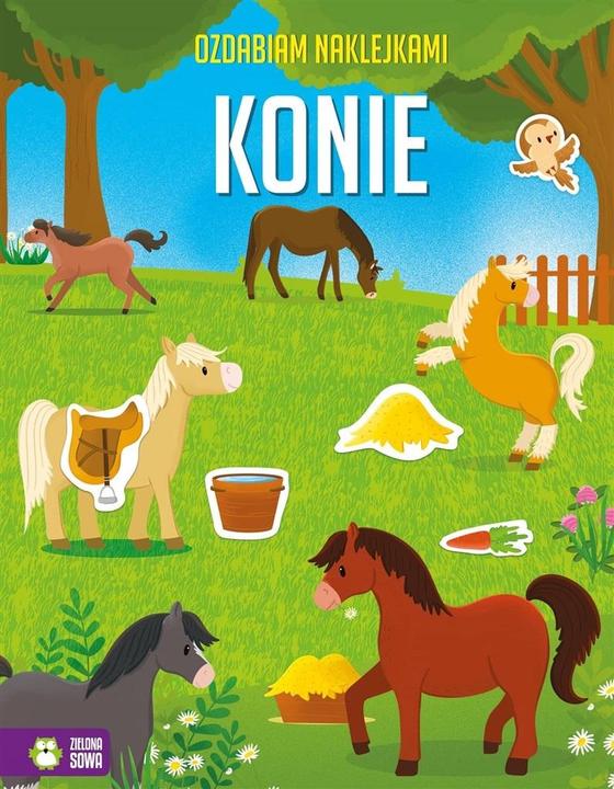 Zielona Sowa Ich dekoriere mit Aufklebern. Atemberaubende Pferde.