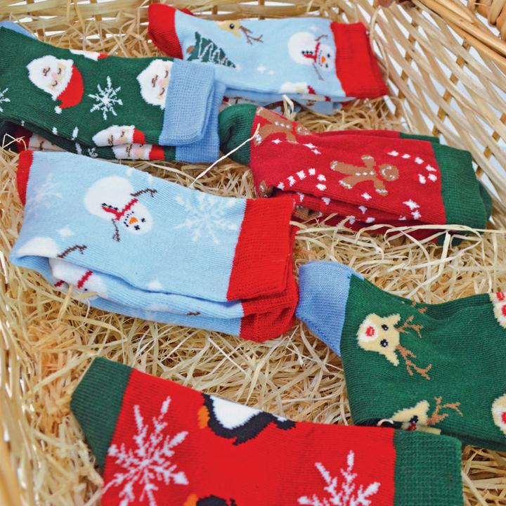 Actual product image Sock Snob Kinder Lustige Weihnachtssocken | Baumwolle Bunt Festliche Socken (30 - 36)