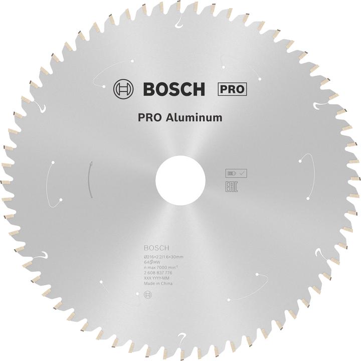 Bosch Professional Zubehör Lama per sega circolare a batteria PRO Aluminium, 216 x 2,2 x 30 mm
