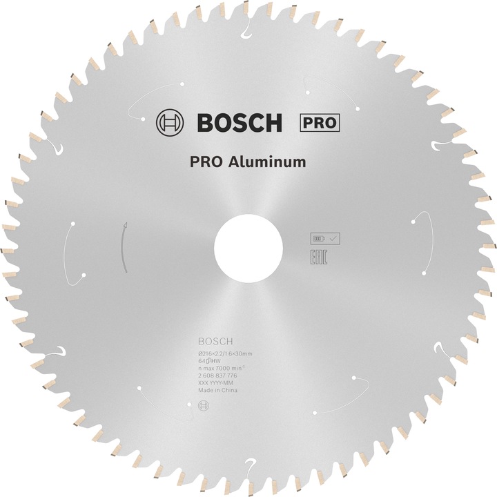 Bosch Professional Zubehör Lama per sega circolare a batteria PRO Aluminium, 216 x 2,2 x 30 mm