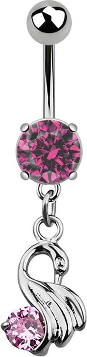 Immagine prodotto Star Piercing Banana in argento con ciondolo rosa cigno (senza ottone, Titanio)