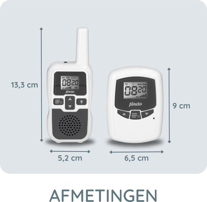 Produktbild Alecto Baby DBX-80 - Babyphone mit Reichweite von bis zu 3.000 Metern, weiss/anthrazit (Babyphone Audio, 3000 m)