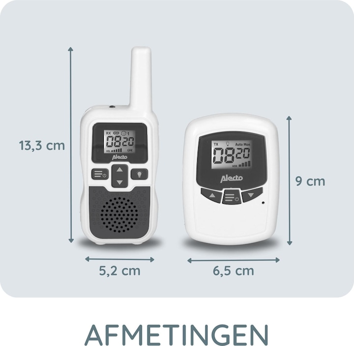 Produktbild Alecto Baby DBX-80 - Babyphone mit Reichweite von bis zu 3.000 Metern, weiss/anthrazit (Babyphone Audio, 3000 m)