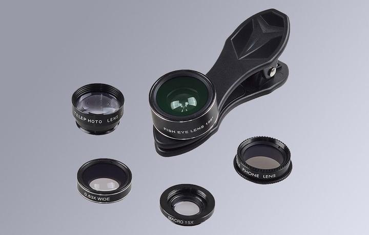 Actual product image Apexel APL-DG5H 5-in-1 Mobile Lens Kit