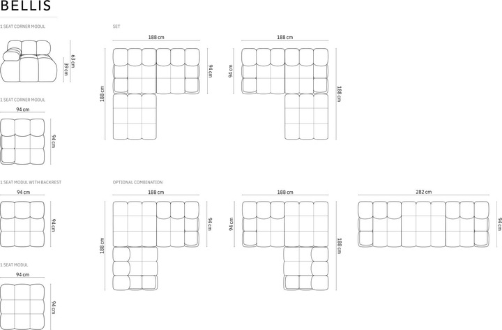Produktbild Micadoni Bellis (4-Sitzer, 3-Sitzer, 2-Sitzer)