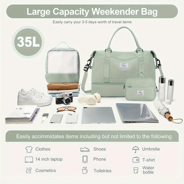 Immagine prodotto Only-Bags.Store 3 pezzi in viaggio con una borsa a mano grande, una borsa sportiva e un bagaglio impermeabile