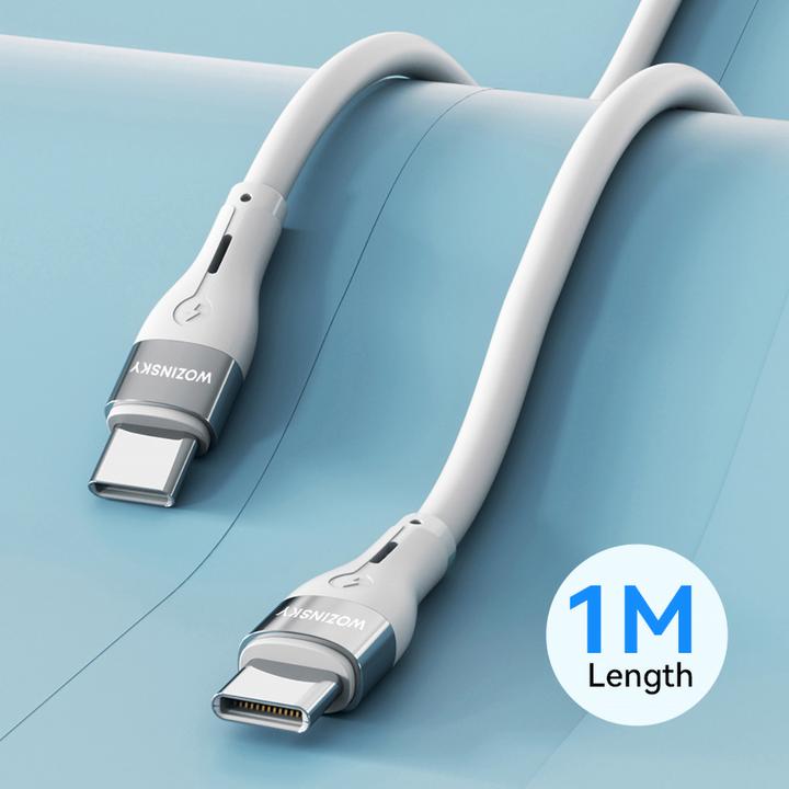 Image du produit Wozinsky Câble WSTCC1 USB-C / USB-C PD 65W de 1 m de long - blanc (1 m, USB 2.0, 65 W)