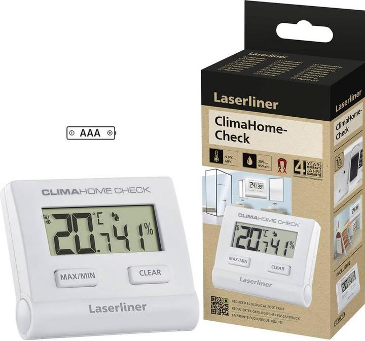 Produktbild Laserliner Thermo-/Hygrometer ClimaCheck, Detailfarbe: Weiss, Typ