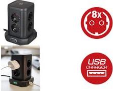 Produktbild Brennenstuhl Steckdosenturm (8 x, CEE 7/3, USB-A, 2 m)