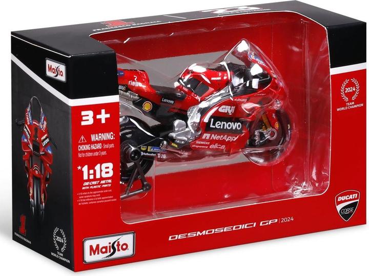 Image du produit Maisto MotoGP 1/18 Ducati Lenovo #1 Bagnaia 2024