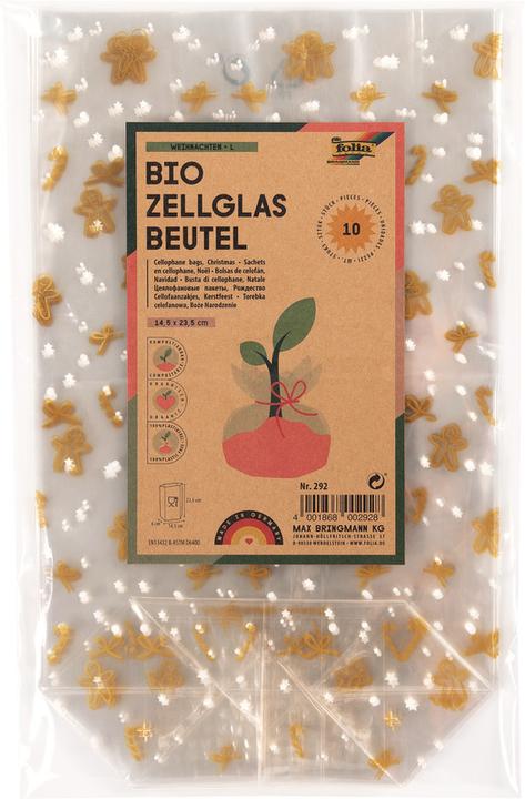 Actual product image Folia Cellophane bags with Christmas print (10 x)