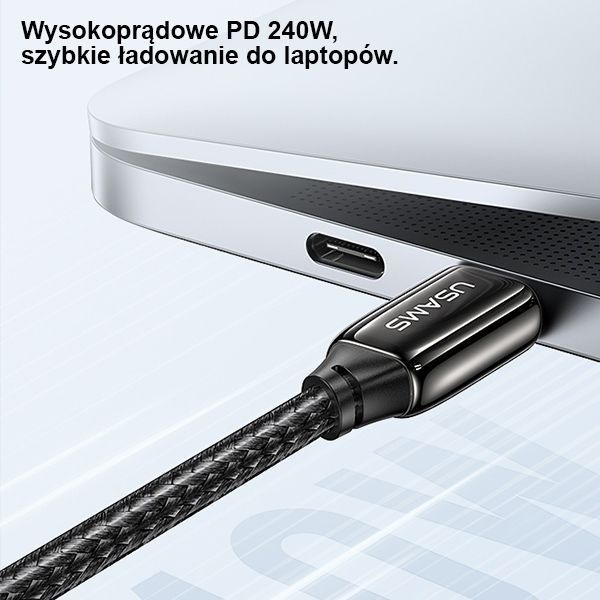 Produktbild Usams Ladekabel Typ-C zu Typ-C - Schwarz (2 m, USB 3.1)